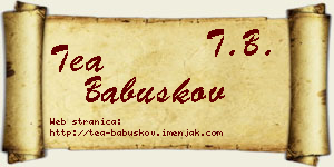 Tea Babuškov vizit kartica